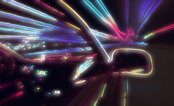 Image of moving car that shows the effects of Neon Lights from Stylizers 3 Illuminate